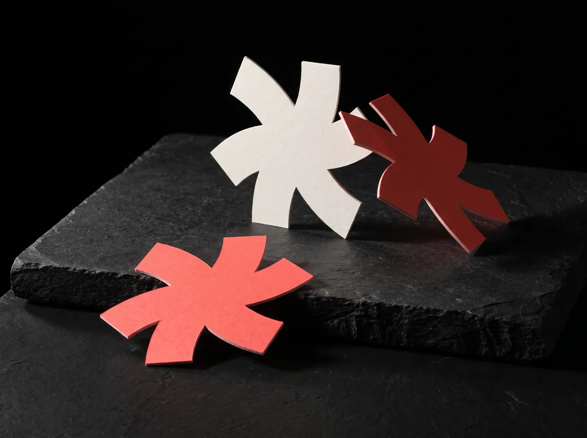 Die cut on a Print Peppermint cotton card, shown with the Peppermint asterisk