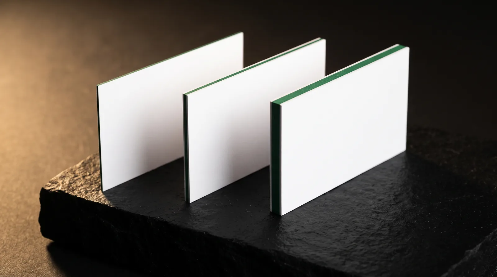 Three painted edges side by side, 16pt hairline, 32pt line and 48pt band