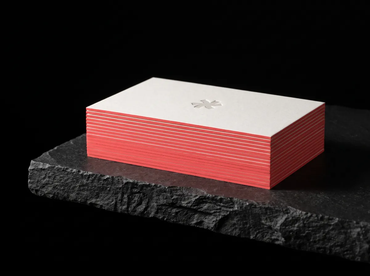 Edge paint on a Print Peppermint cotton card, shown with the Peppermint asterisk