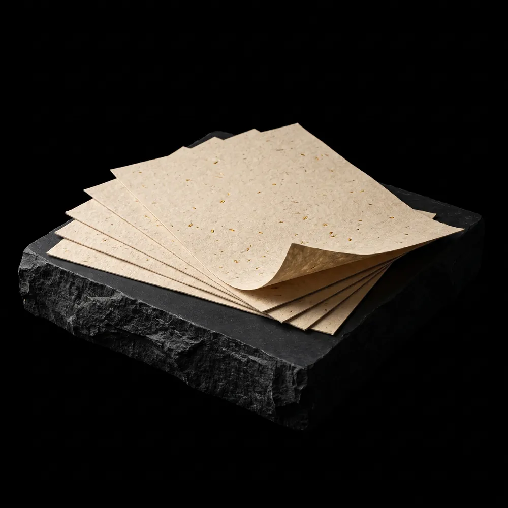 Gmund textured natural paper with visible fibre inclusions
