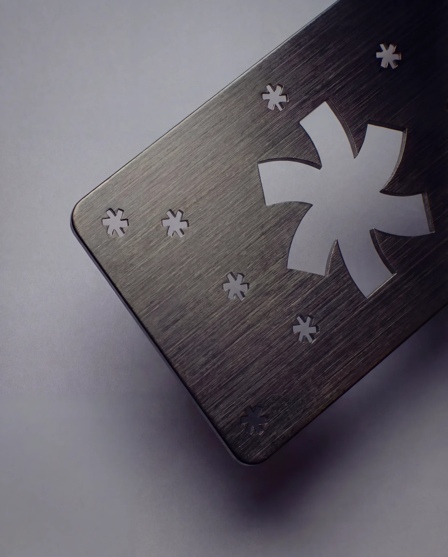 Black brushed stainless steel metal business card