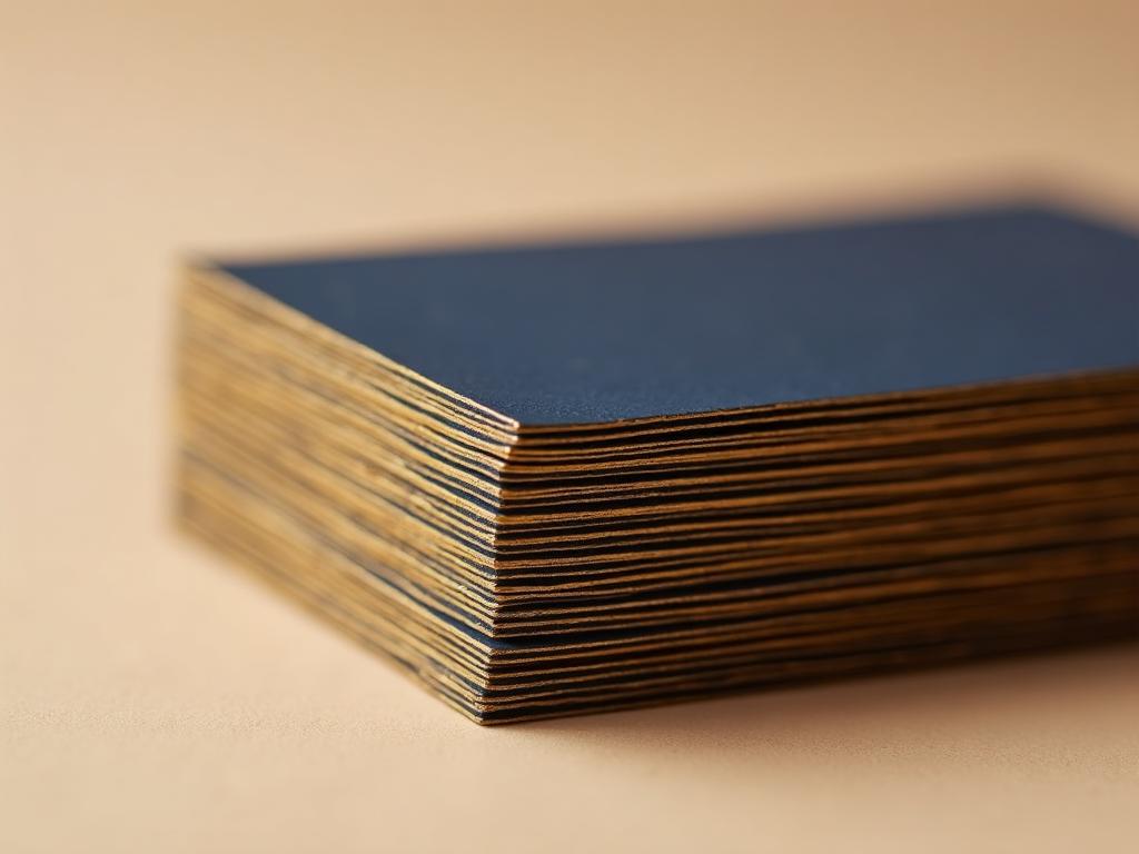 Stack of business cards with brightly coloured painted edges